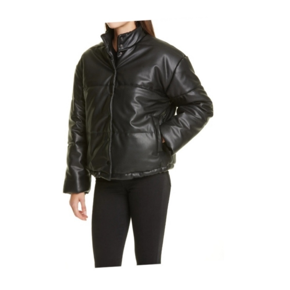 NWT Rails Otto Faux Leather Jacket in Black - Picture 11 of 16